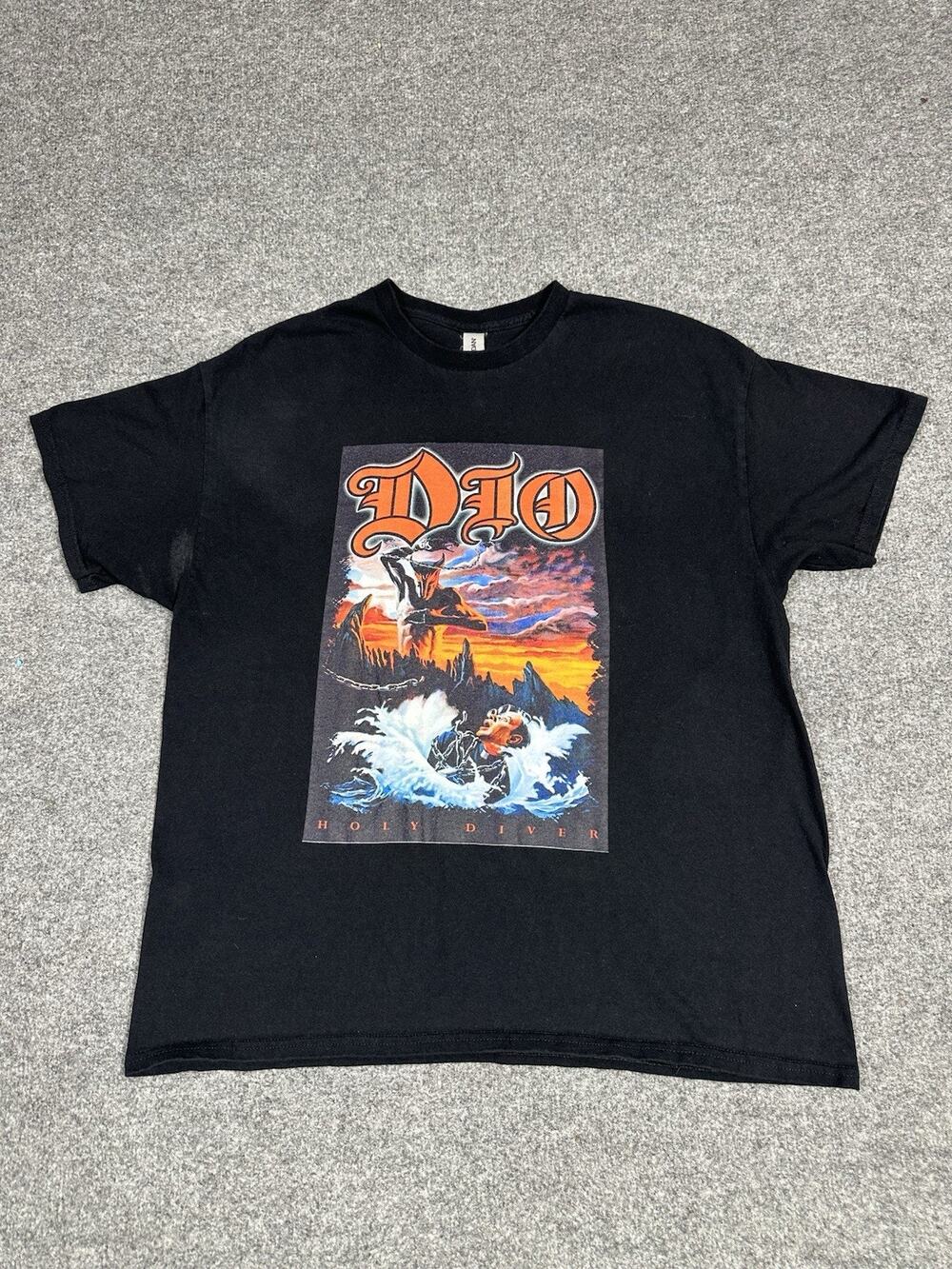 DIO Holy Diver Graphic Band Gildan Shirt Mens XL Black Tee Heavy Metal Rock